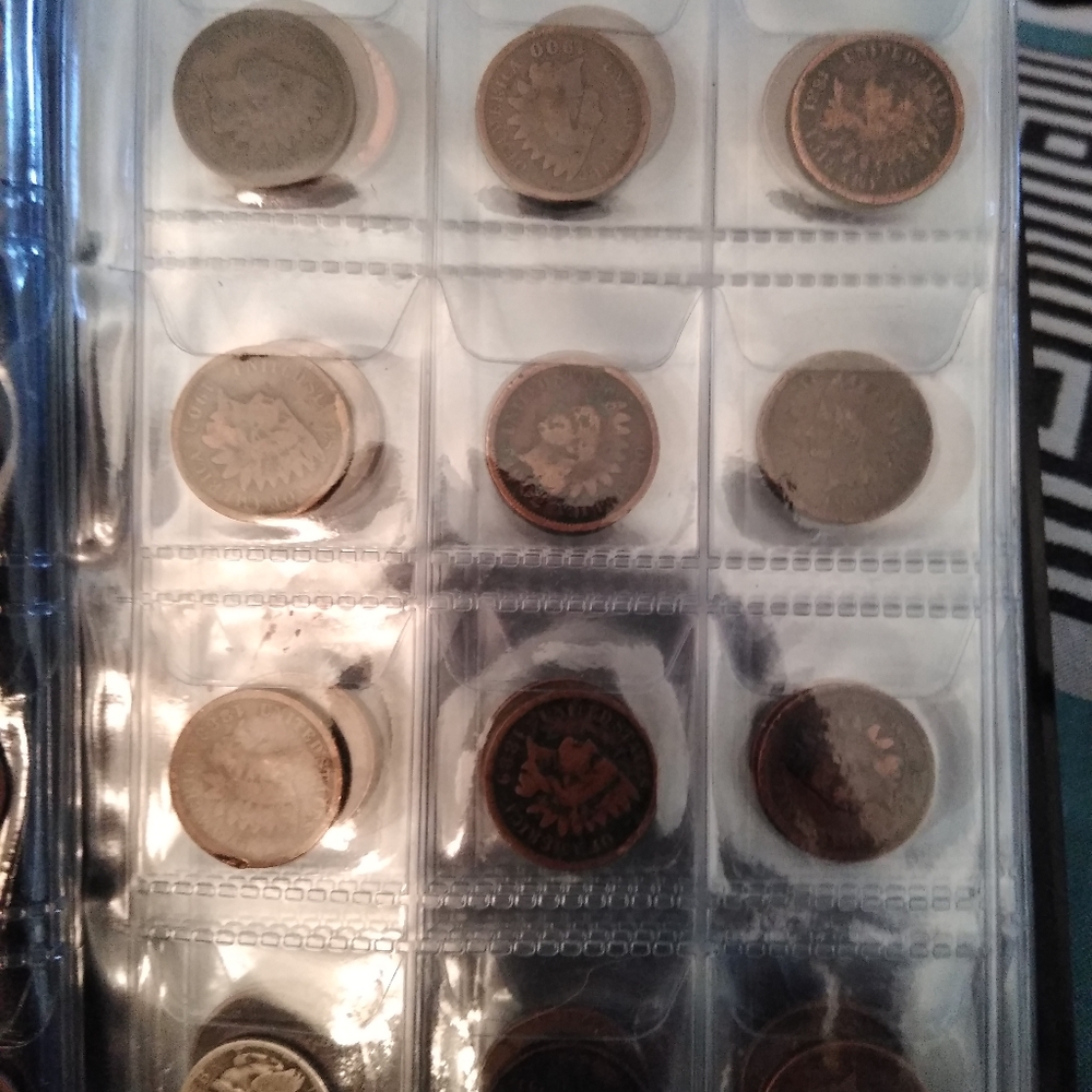 Indianhead pennies and wheat pennies